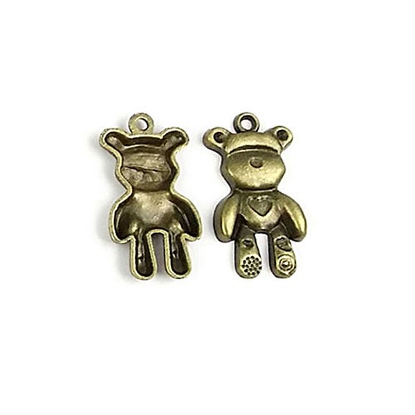 

28426)100g,about 55 pcs 28x15mm antique bronze zinc alloy bear charms pendants diy jewelry findings accessories wholesale, Black