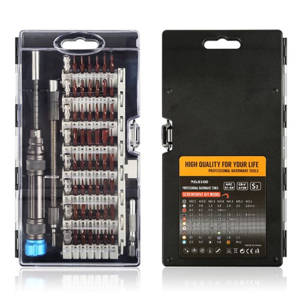 

60 in 1 chrome vanadium precision screwdriver tool kit magnetic screwdriver set for phone tablet compact repair maintenance tool