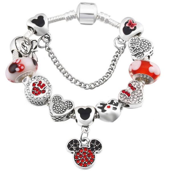 

мода шарм браслет женщины изысканный эмаль красочные бусины бисером браслет для pandora ювелирные изделия девушки дети подарок, Golden;silver