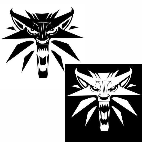 

creative car styling decal witcher wolf medallion vinyl car stickers black/silver