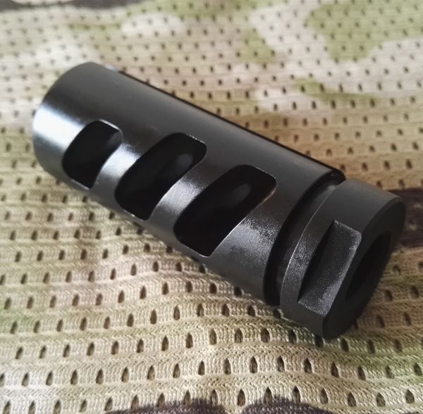 1 2-28 Thread Steel Muzzle Brake With Free Crush Washer For .223 5.56