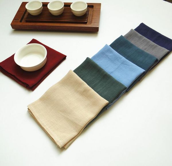 Tovagliolo semplice in cotone e lino tovagliolo per tazza asciugamano per isolamento termico tovagliolo in stoffa per copertura 30 * 40 cm all'ingrosso DHL gratis