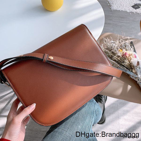 

new retro saddle handbag insert buckle genuine leather bag shoulder messenger bag flap crossbody bag strap shoulder handbag