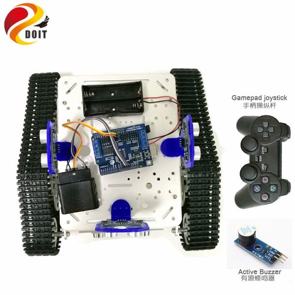 

wireless handle/joystick control kit with uno r3 for arduino for smart robot tank car chassis tracking obstacle avoidance toy