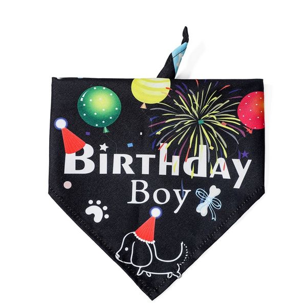 

printed birthday pet neckerchief cat dog accessories scarf printing bandana bibs scarf collar pet saliva towel cotton triangle towel