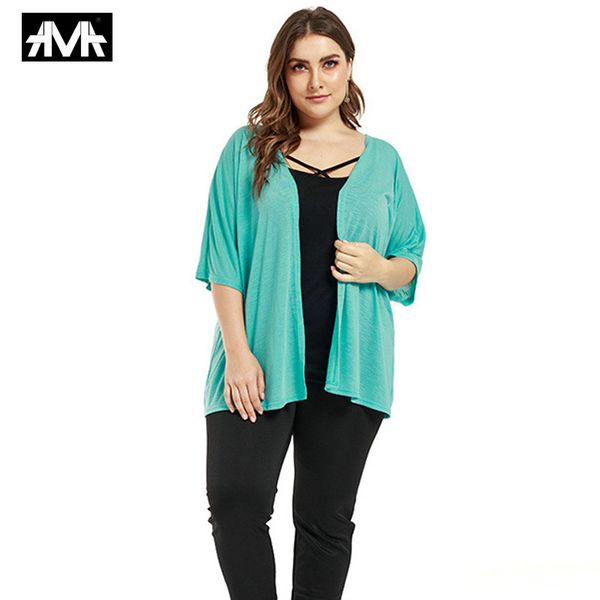 

a.m.a. 2019 plus size xl/3xl jacket for women short sleeve blue/black open stitch women's jacket spring casual female dresses, Black;brown