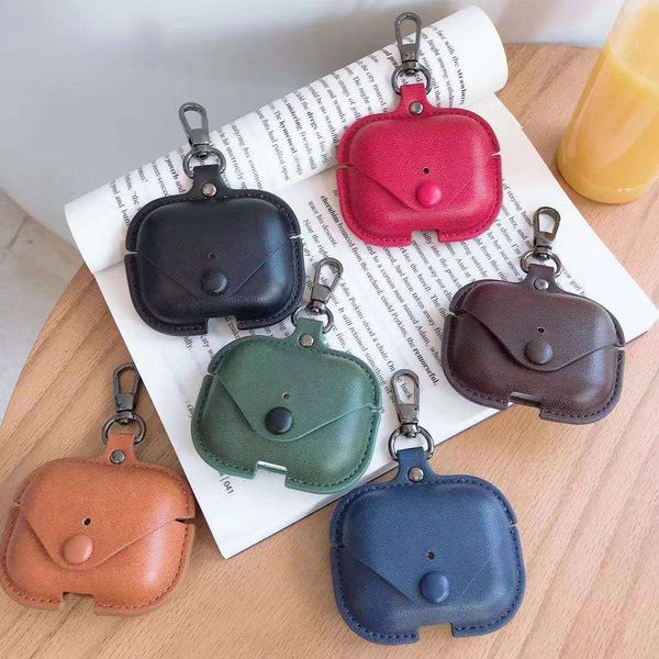 

мода наушники shell подходит для airpods pro case кожаный стереотипный airpods1 / 2/3 поколения чехол беспроводная bluetooth-гарнитура крышк