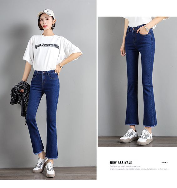 

blueberry new jeans women 20 spring leisure han edition high waist, Blue