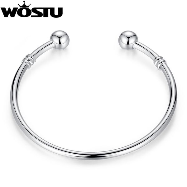 

wostu silver european charm bead bangle & bracelet fashion jewelry for women men xch3040, Black