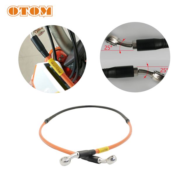 

otom motorcycle braided front brake oil pipe lines fuel tube hose cables 1250mm 25-25/90-25 degrees for kayo atv dirt bike