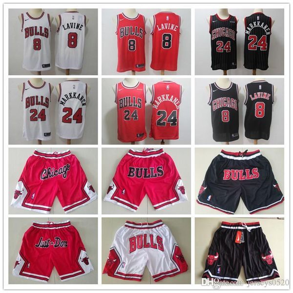 

Мужские Chicago Bulls Throwback jerseys 24 8 Зак Лавин Лаури Маркканен баскетбольные шорты черный баскетбольный свитер Красный