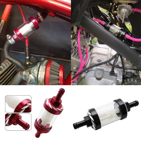 

roaopp universal gas fuel oil filters fuel filter motorcycle accessories for atv dirt pit bike automobile motor filtro 8mm cnc