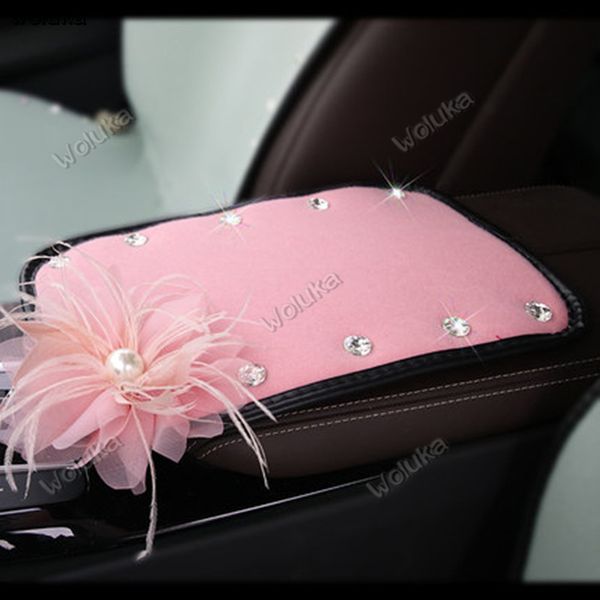 

feather flower plush car universal armrest box cushion car hand box decoration cushion comfortable armrest cd50 q03