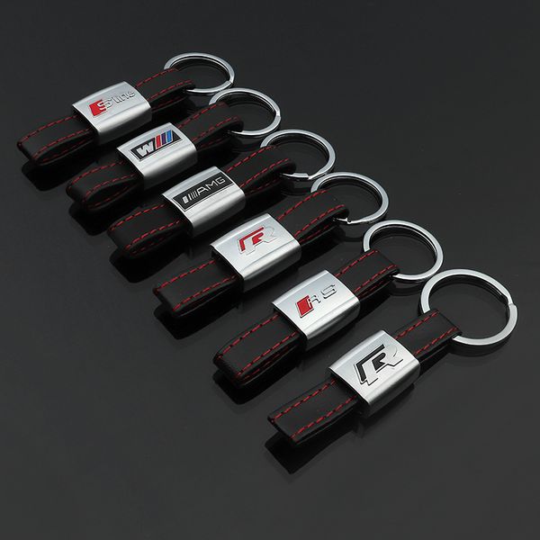 

2 шт Кожа Mental автомобилей Логотип Брелок Брелок Брелок Брелок держатель Keyfob для Vol