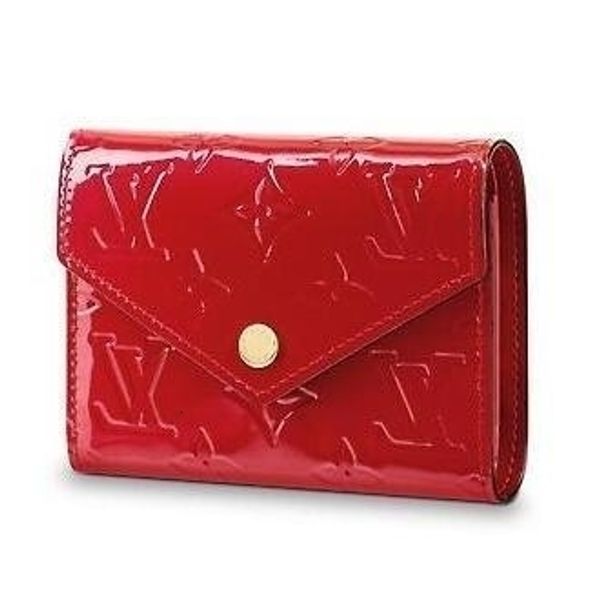 

m62429 victorine wallet patent leather red real caviar lambskin chain flap bag long chain wallets key card holders purse clutches evening