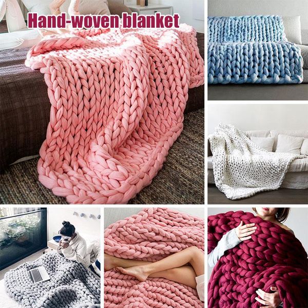 

hand-woven throw blanket sofa blanket woollen fuzzy blankets comfortable