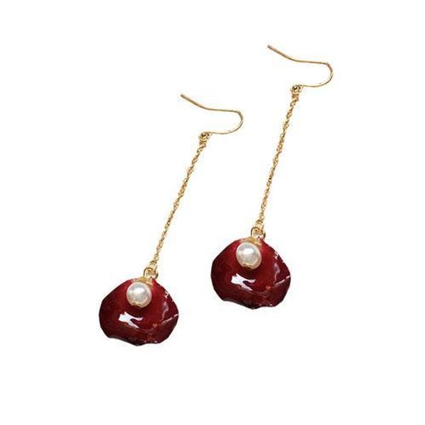 

pressesd цветочные серьги ручной работы модные сладкие висячие серьги для женщин свадебные серьги для невесты ювелирные изделия ручной работ, Silver