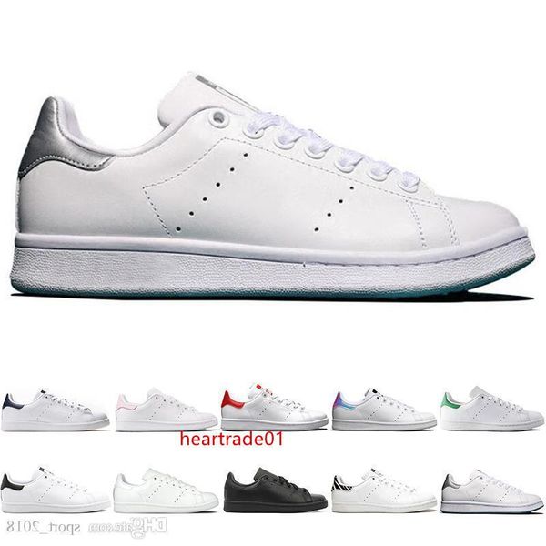 

2019 designer smith men women casual shoes green black white blue red pink silver mens stan fashion leather shoe flats sneakers on sale