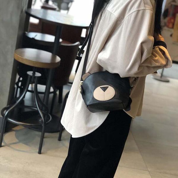 

women cute crossbody bag genuine leather animal shell messenger bags soft leather shoulder bags for ladies mini cowhide handbags
