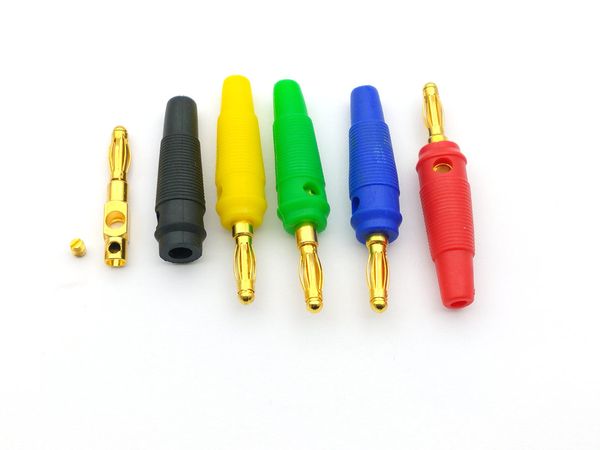 Banhados a ouro 4mm banana bujão para BINDING adaptador POST Sondas de teste