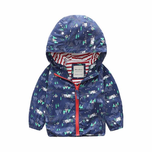 

m71 spring autumn fashion jacket boys girls graffiti coat hoodie child jacket girl kids windbreaker coat thin outerwear, Blue;gray