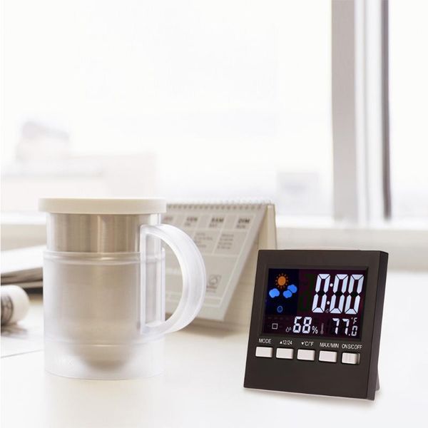 

alarm clock muti-fuction mini digital hygrometer weather station with alarm weather forecast measure temperature