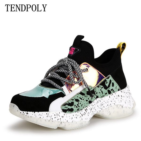 

new 2019 fashion women shoes autumn winter leather casual sneakers women thick bottom non-slip outdoor sports female shoes y200520, Black