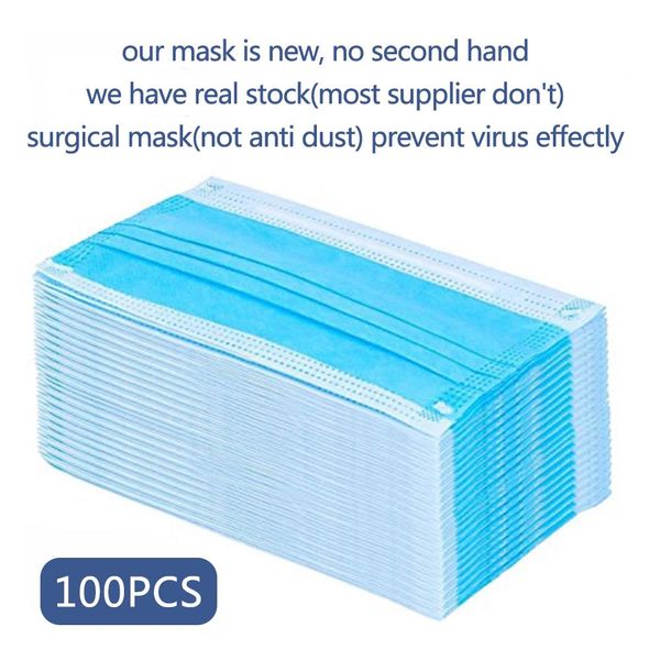 

100pcs disposable protection mask 3 layers dustproof facial protective cover masks anti-dust mouth masks wholesale disposable mask