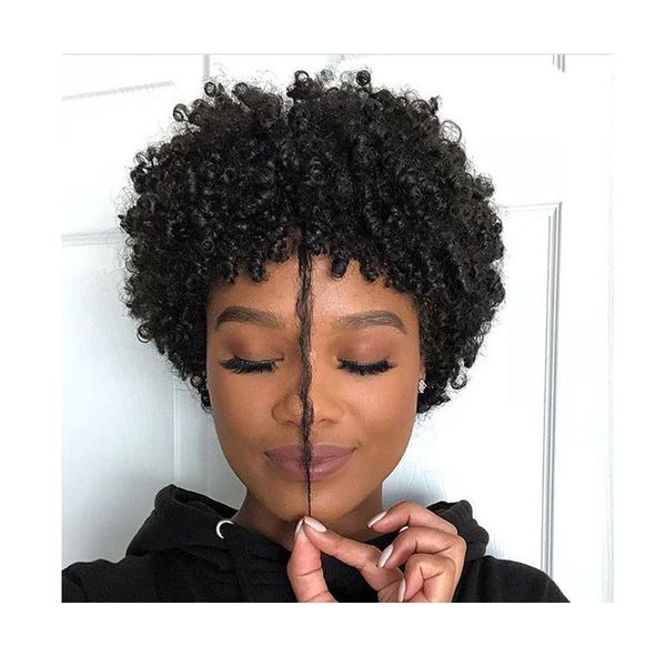 New Women Short Curly Full Wig African Ameri Brazilian Hair