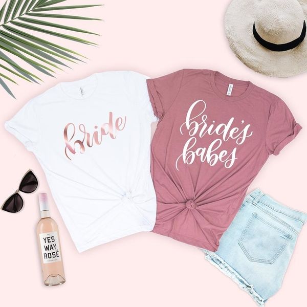 

bride babes футболка brideal babe of honor bride girl team топ повседневная женщина, White
