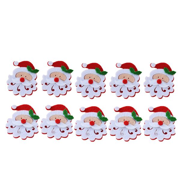 

new year santa felt piece 10pcs christmas decoration christmas tree pendant clothing patch natale noel natal kerst navidad @yl