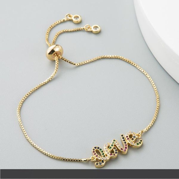 

2020 новое поступление мода золото цвет цирконий любовь шарм регулируемый браслет для женщин бесплатная доставка, Golden;silver