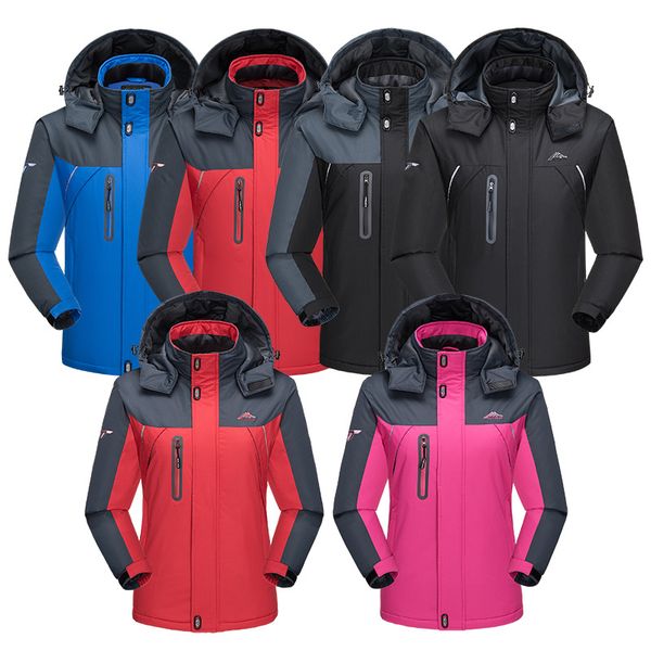 

men's assault jacket winter popular brand plus velvet warm windcheater couples coat outdoor mountain climbing clothing, Black