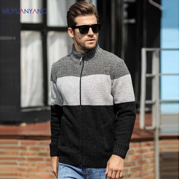 

patchwork winter mens cardigan thicken warm men's sweaters knitwear plus size xxl xxxl, White;black