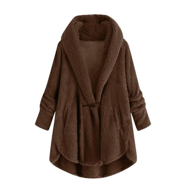 

winter jacket women plus size 5xl warm plush teddy faux fur coat manteau femme chaqueta mujer futro kurtka damska ing, Black