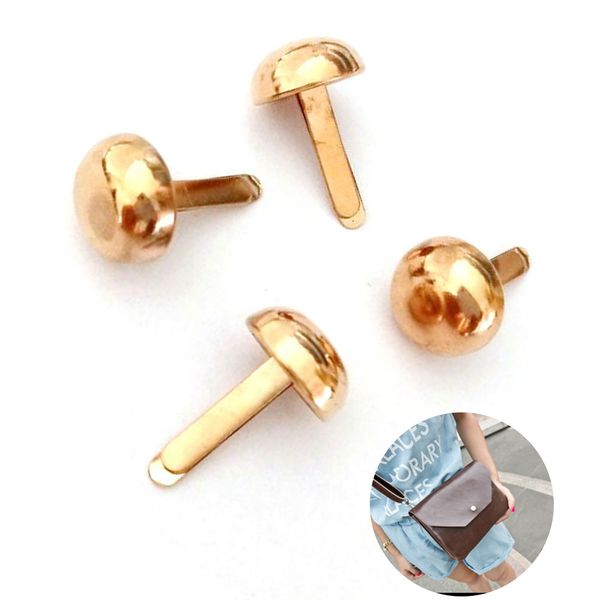 

100pcs/pack screw metal diy spike accessories mushroom shape decor handbag bottom bag protecting purse feet stud leather craft, Black