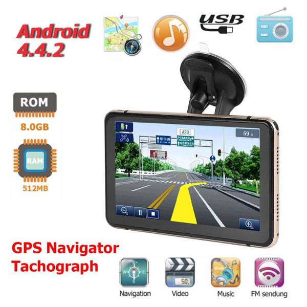 

7 inch android 4.4 gps navigator car dvr sat capacitance screen 800*480 pixels built-in microphonenav bluetooth wifi av-in