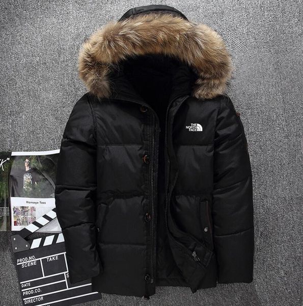 

New the north men 039 clothing winter jacket parka warm goo e down coat oft hell fur collar hat thick outdoor outerwear face jacket