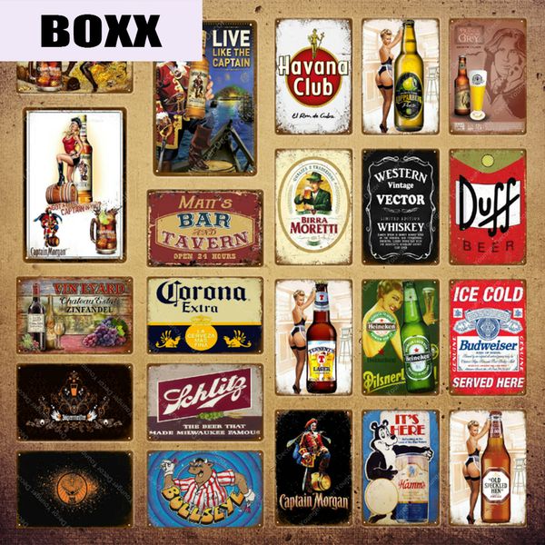 

western vintage vector whiskey plaque beer metal signs bar pub decorative plate tavern decor havana club iron wine poster yi-151