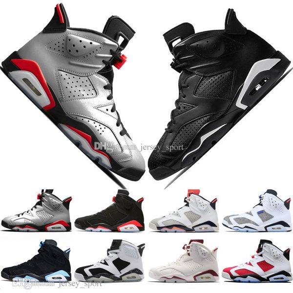 

with box 2019 infrared bred vi 6 6s mens basketball shoes 3m reflective flint sport blue white cement carmine men sneakers designer trainers, White;red