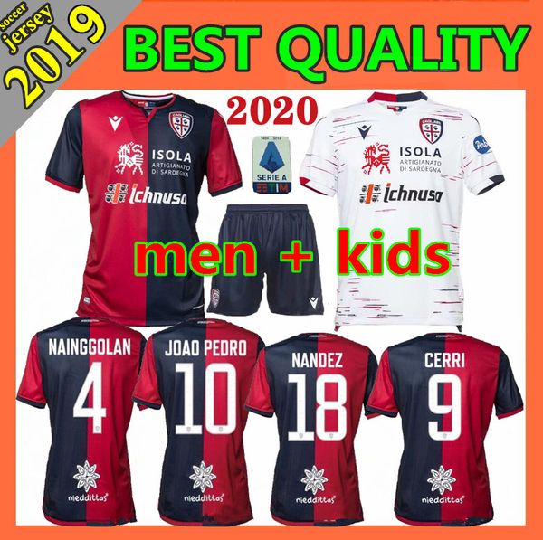 

cagliari calcio soccer jersey 19 20 home away red black cerri joao pedro nainggolan nandez 2019 2020 pavoletti football shirt, Black;yellow