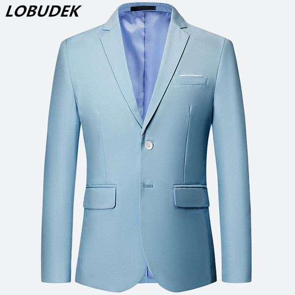 

new plus size thin men suit blazers formal male slim fit one button suit blazer office business casual blazer 4xl spring autumn, White;black