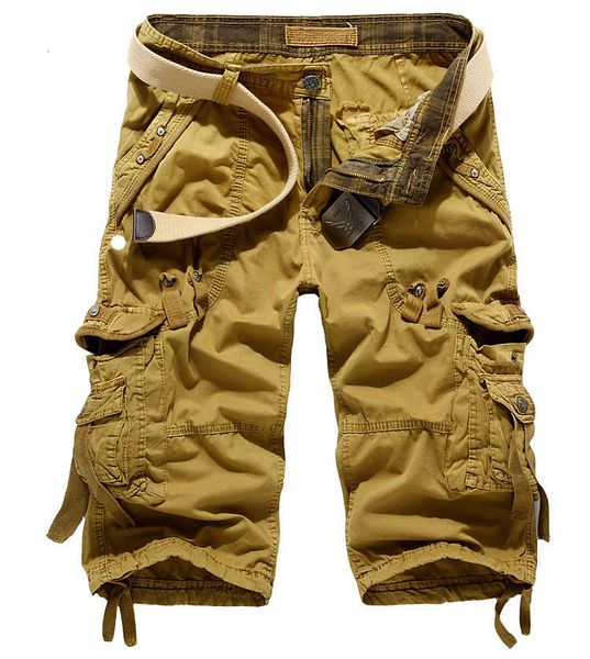 

2018 new fashion summer men's casual loose cargo shorts multi pocket shorts trouser big size 29-38, White;black