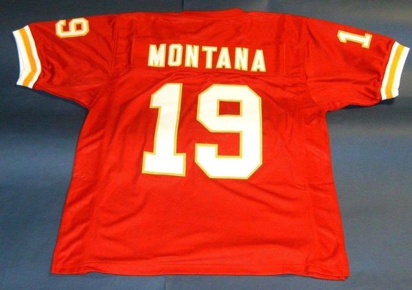 

дешевые ретро # 19 joe montana custom mitchell нсс джерси mens строчка top s-5xl, 6xl трикотажные изделия футбола идущие, Black;blue
