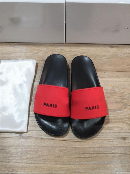 

paris luxury designer mens womens summer sandals beach slide luxury slippers ladies casual shoes print leather solid color eur 36-45, Black