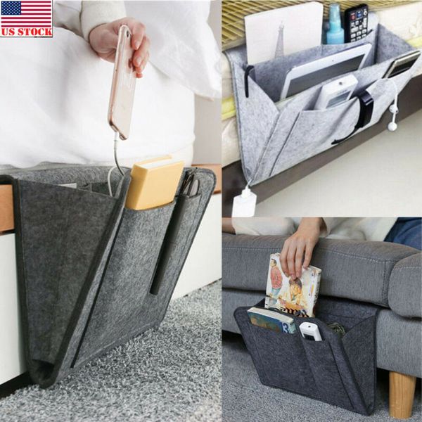 

felt bedside pocket caddy storage organizer bed desk bag sofa tv remote holder