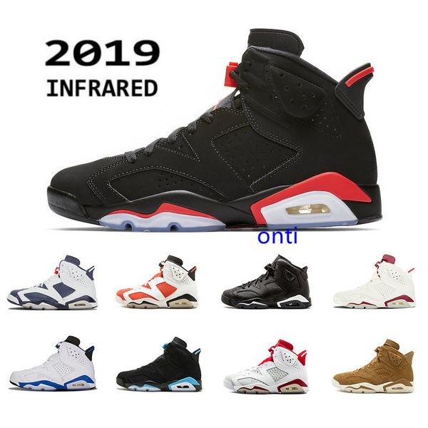 

2019 new black infrared 6 bred mens basketball shoes alternate angry bull 6s men sports blue wheat unc gatorade trainers sneakers 7-13