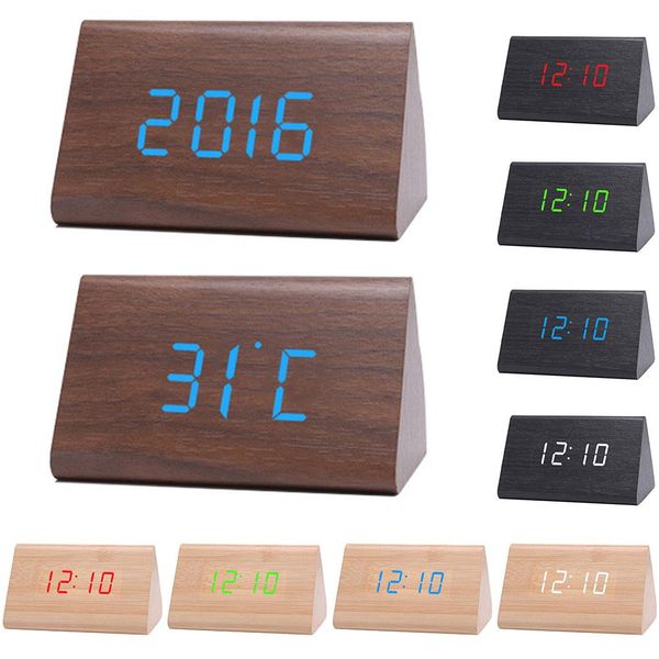 

цифровой деревянной usb led night light будильник термометр дисплей часы новая