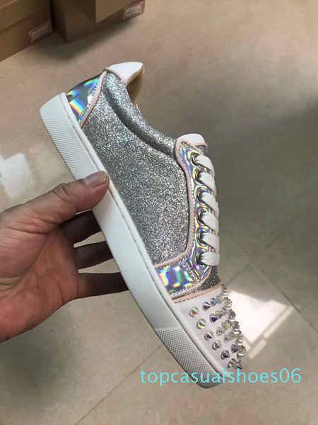 

средь bottom low cut sneaker виейра orlato плоской повседневная обувь pik лодка pave обувь виейра шипы женщина mens 2019 red bottom ace snea, Black