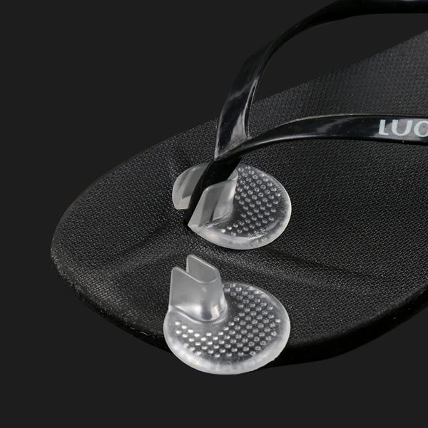 

2pcs flip-flop inserts sandal silicone gel pad clear color wear resistant anti slip cushions fixed flip flops insoles transparent